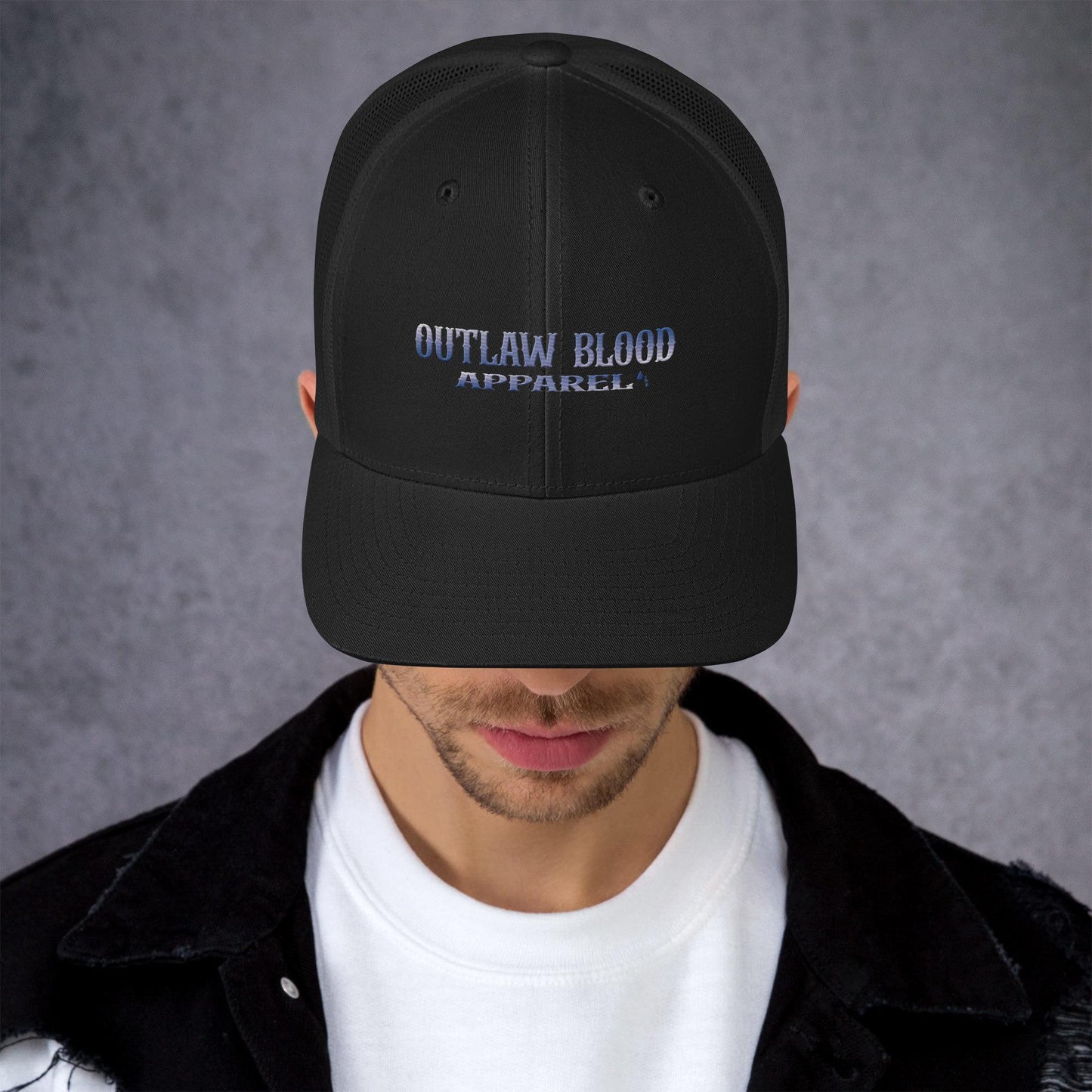 Blue Ombre Outlaw Blood Apparel Trucker Cap