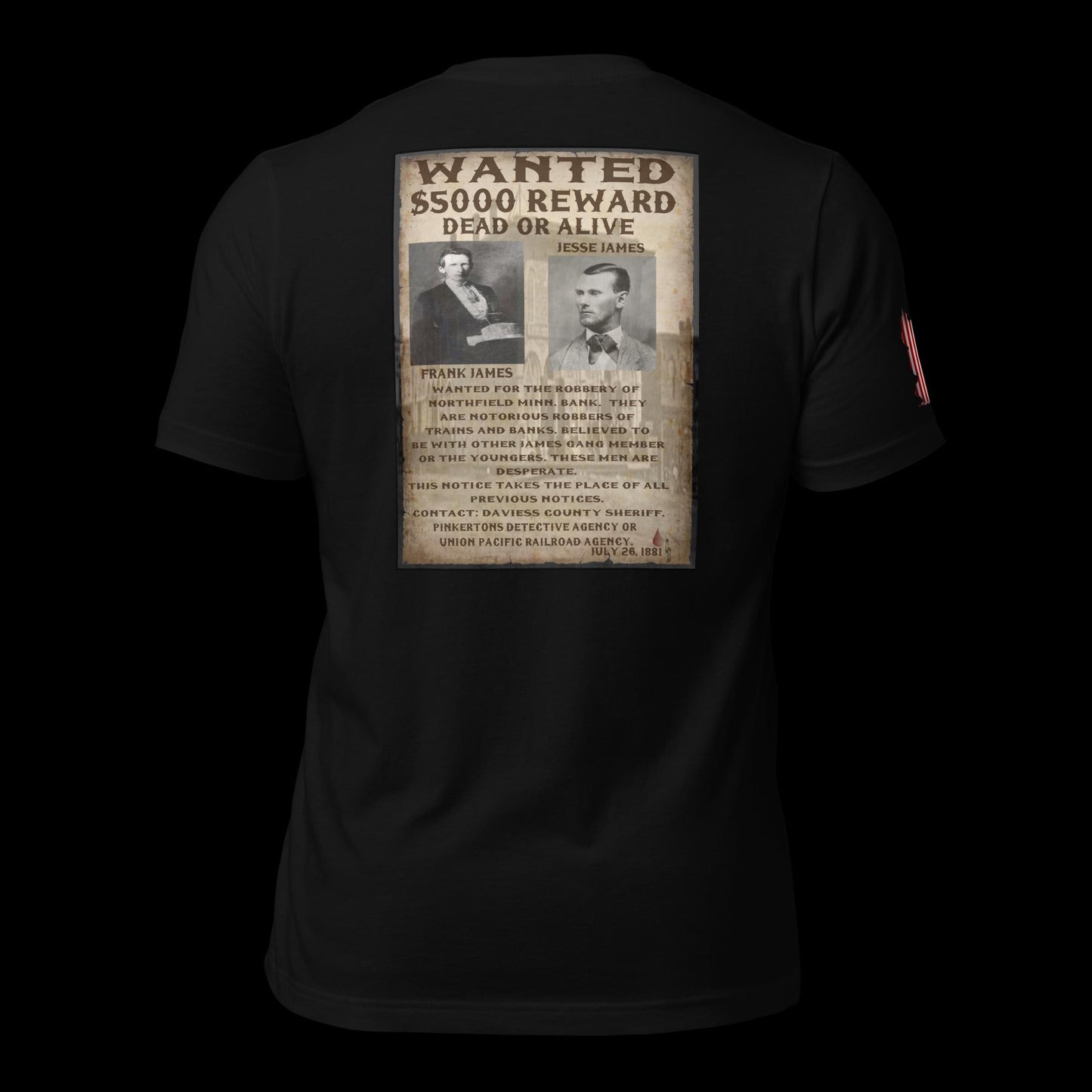 WANTED: Jesse & Frank James unisex T-shirt