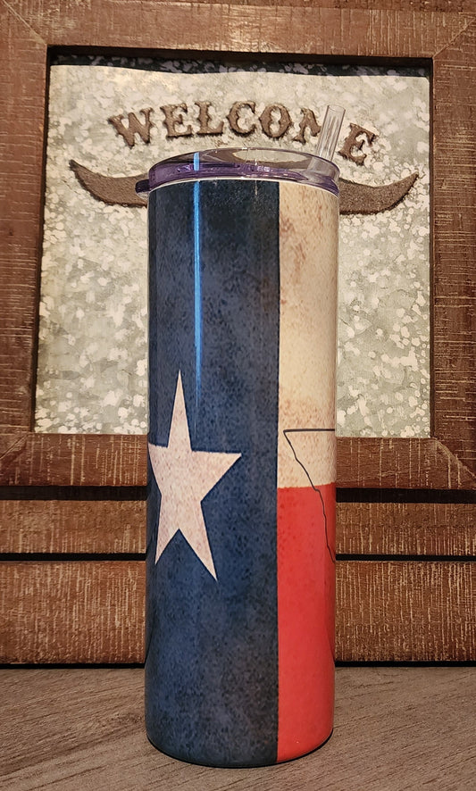 TEXAS State flag & Map Tumbler