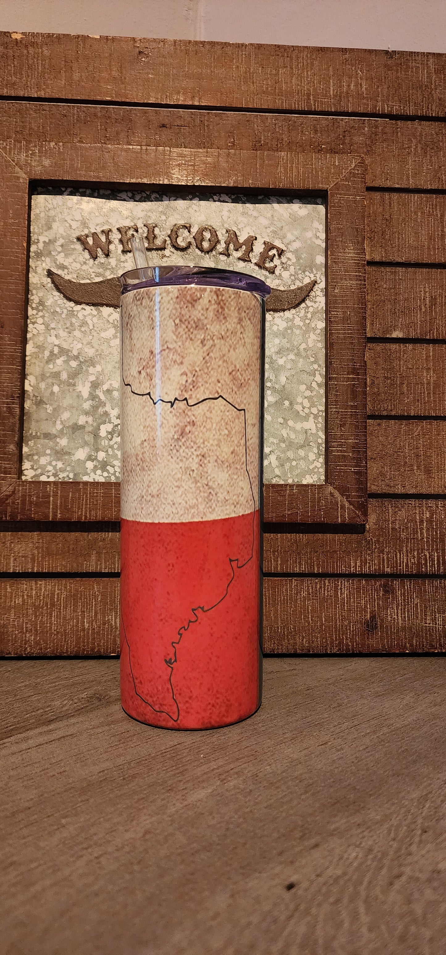 TEXAS State flag & Map Tumbler