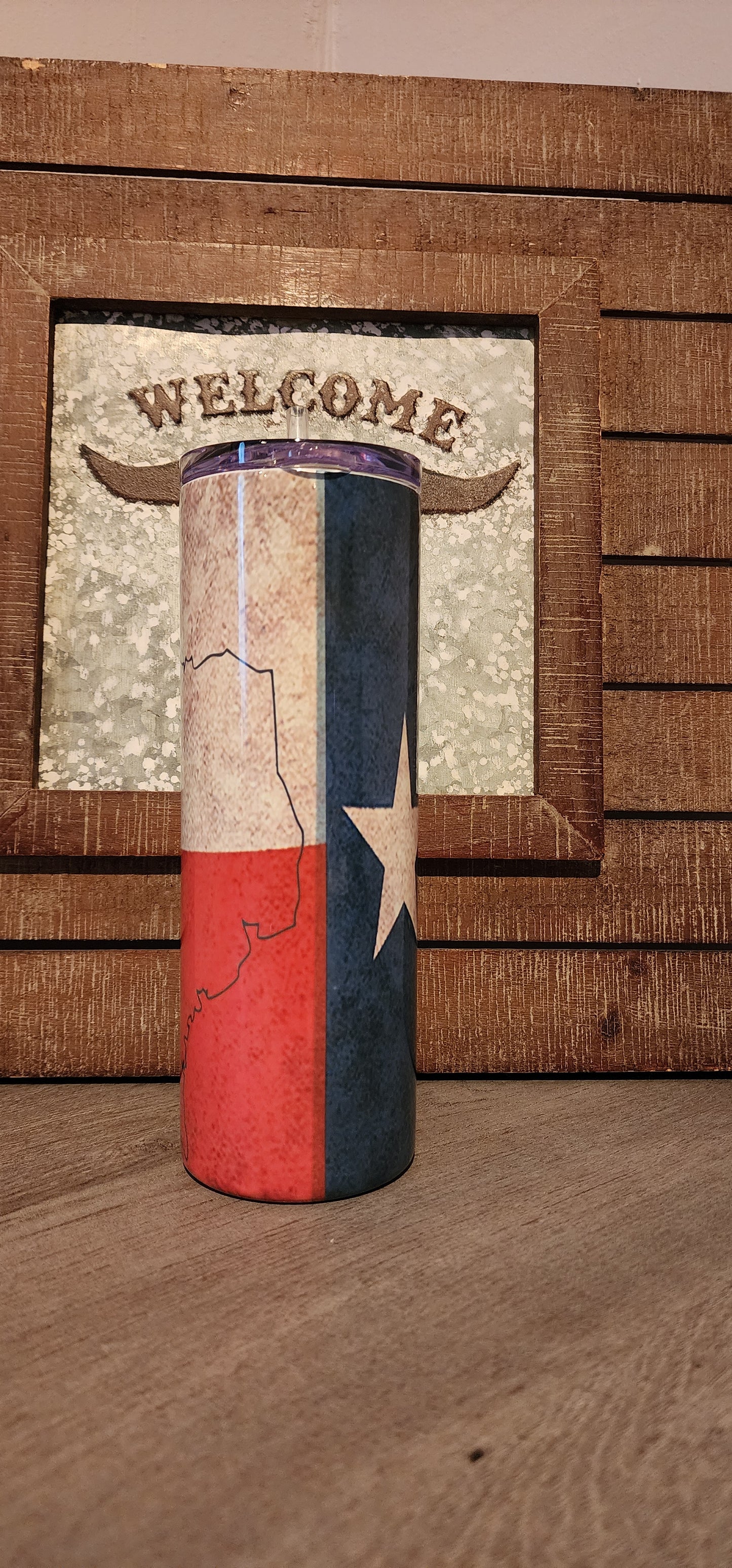 TEXAS State flag & Map Tumbler